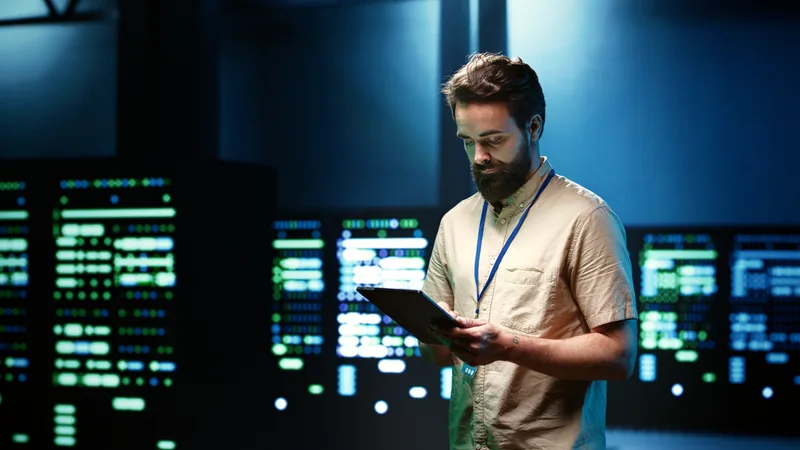 Sunucu donanımını kontrol eden teknik uzman